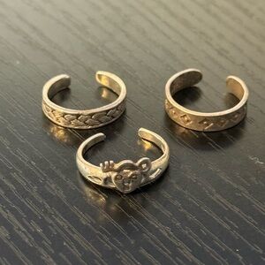 Set of Three Toe Rings 9.25 (Lot #2)
